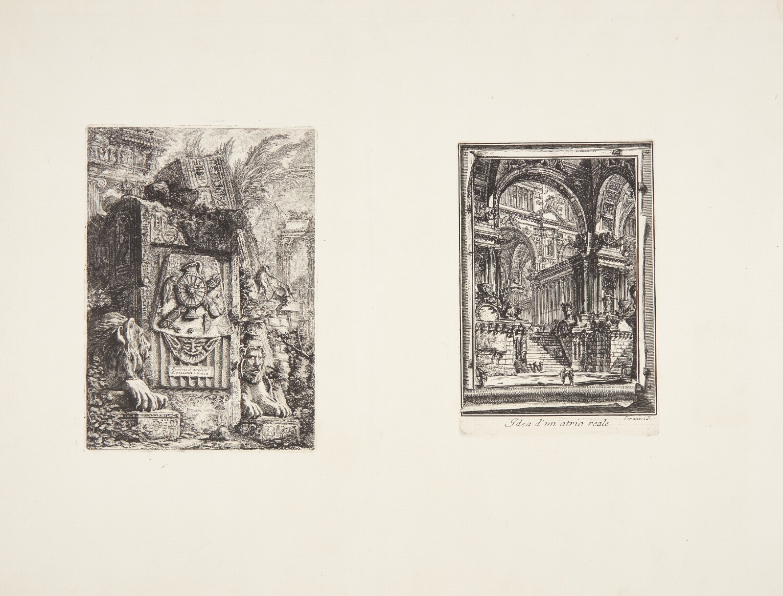 Giovanni Battista Piranesi, Ruiner af egyptisk og græsk arkitektur / Imaginær rekonstruktion af et kongeligt atrium