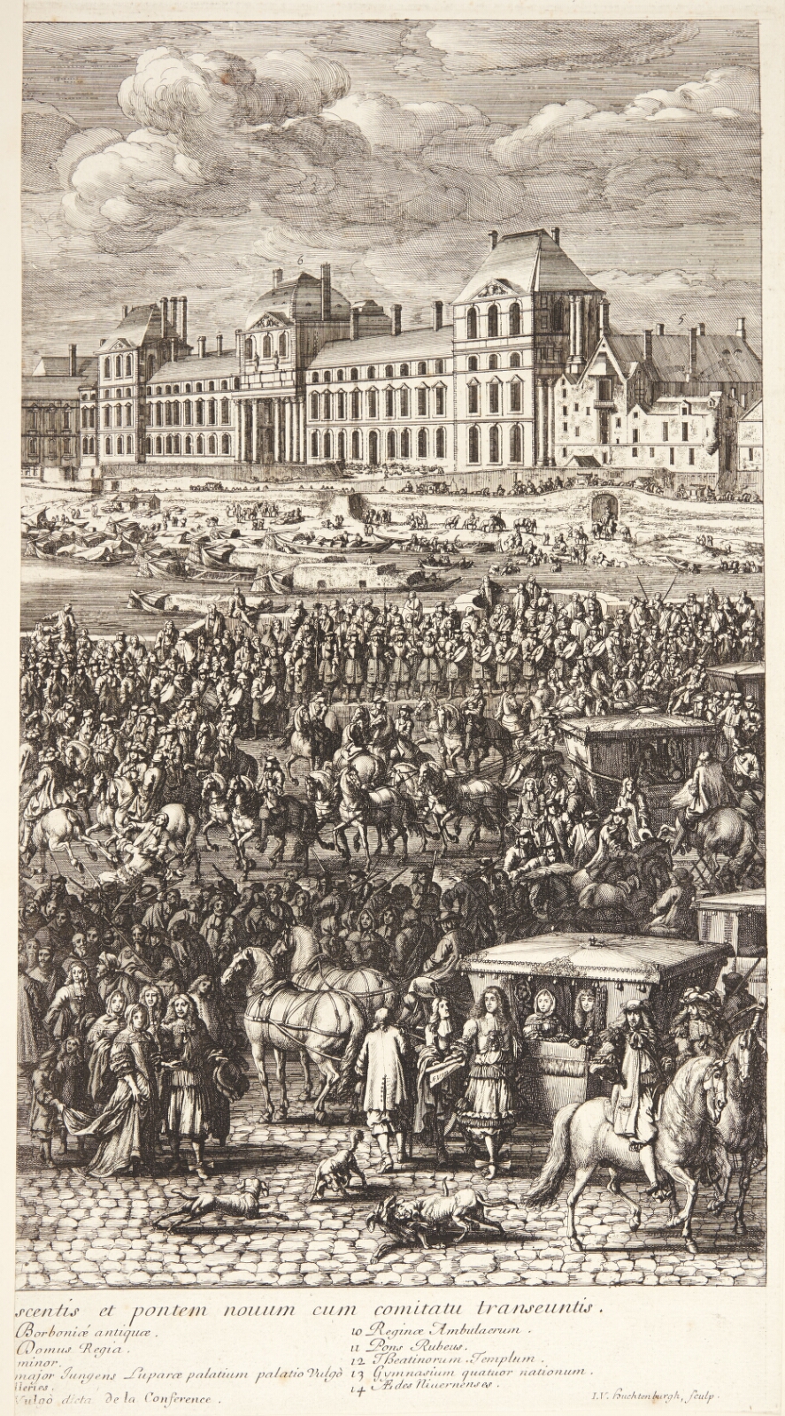 Jan van Huchtenburg, Ludvig XIV i procession over Pont Neuf (højre del)