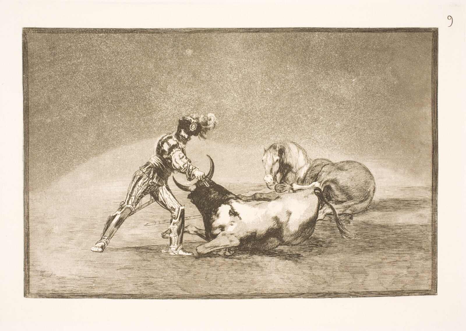 Francisco de Goya, En spansk rytter slår tyren ihjel efter at have mistet sin hest