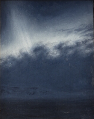 Aurora January 20th 1900, 17.30 hours. Akureyri. Towards West