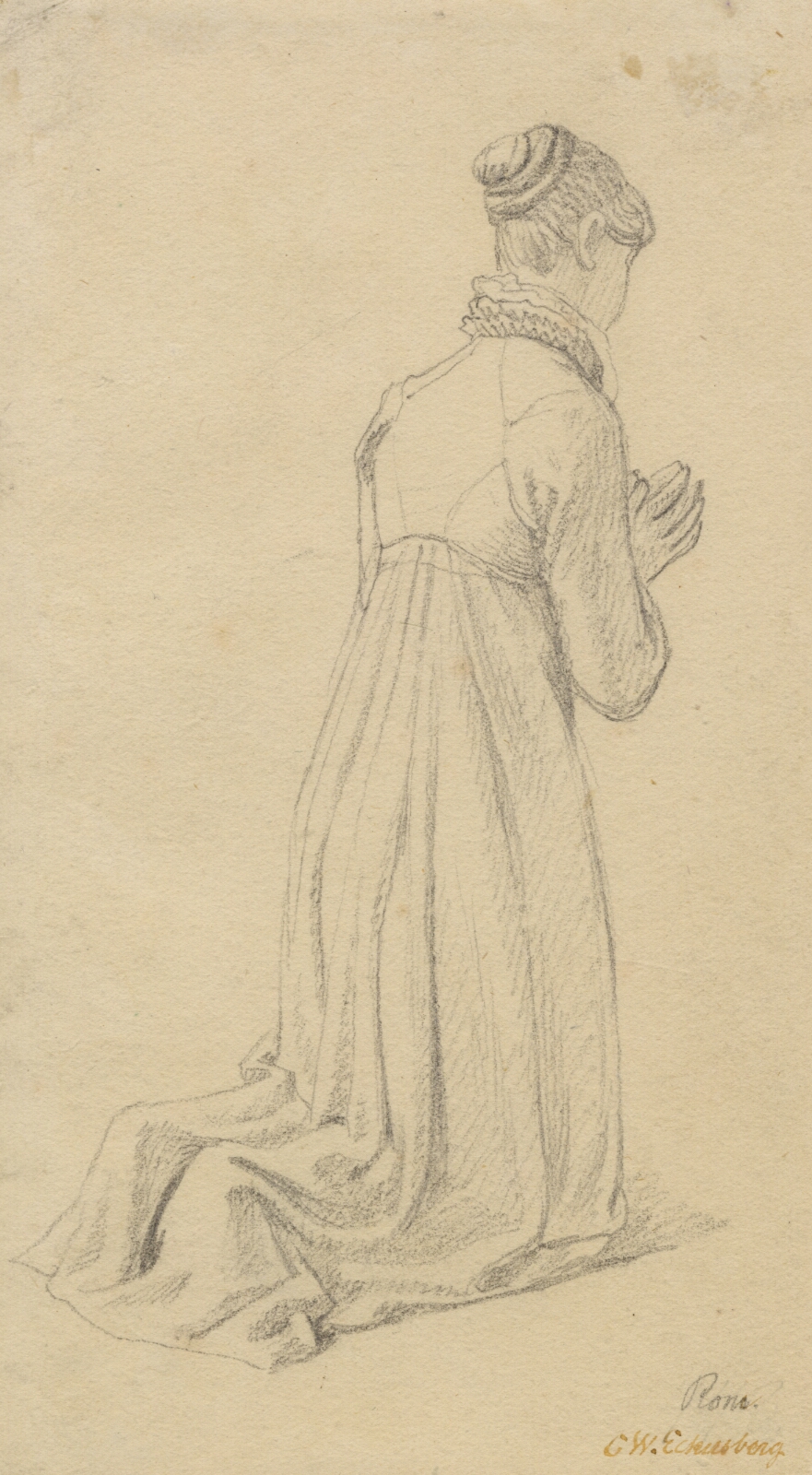 C.W. Eckersberg, Studie af en knælende kvinde.