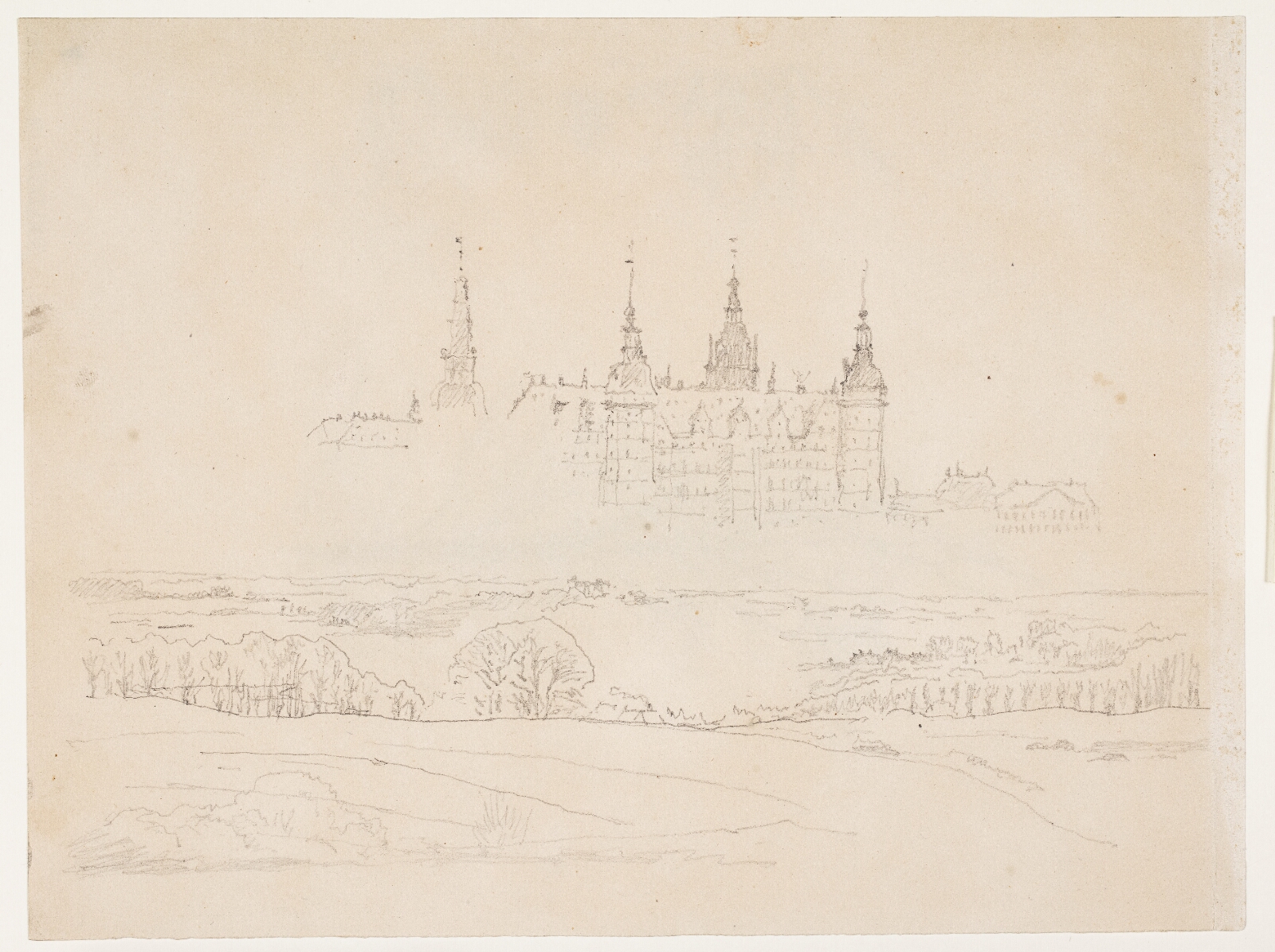 Christen Købke, Studie til Glyptotekets "Efterårslandskab. Frederiksborg Slot i mellemgrunden"