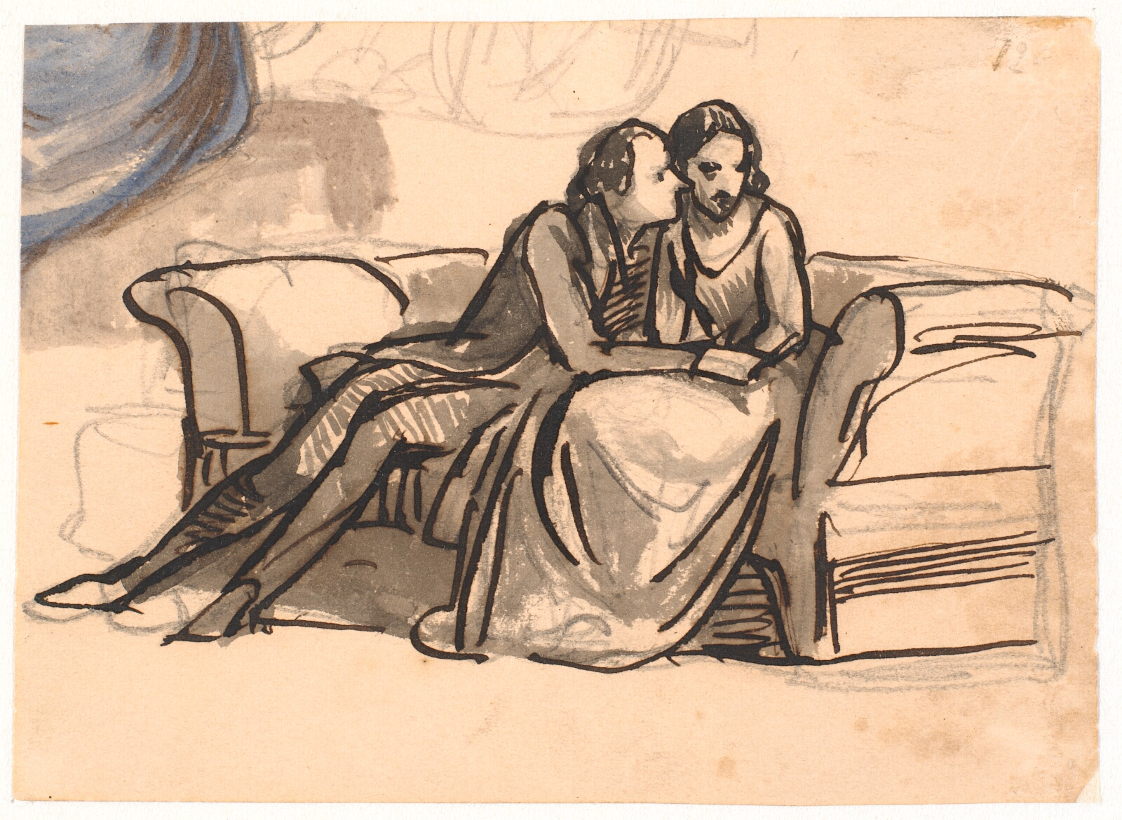 Wilhelm Marstrand, Et kærestepar siddende i en sofa