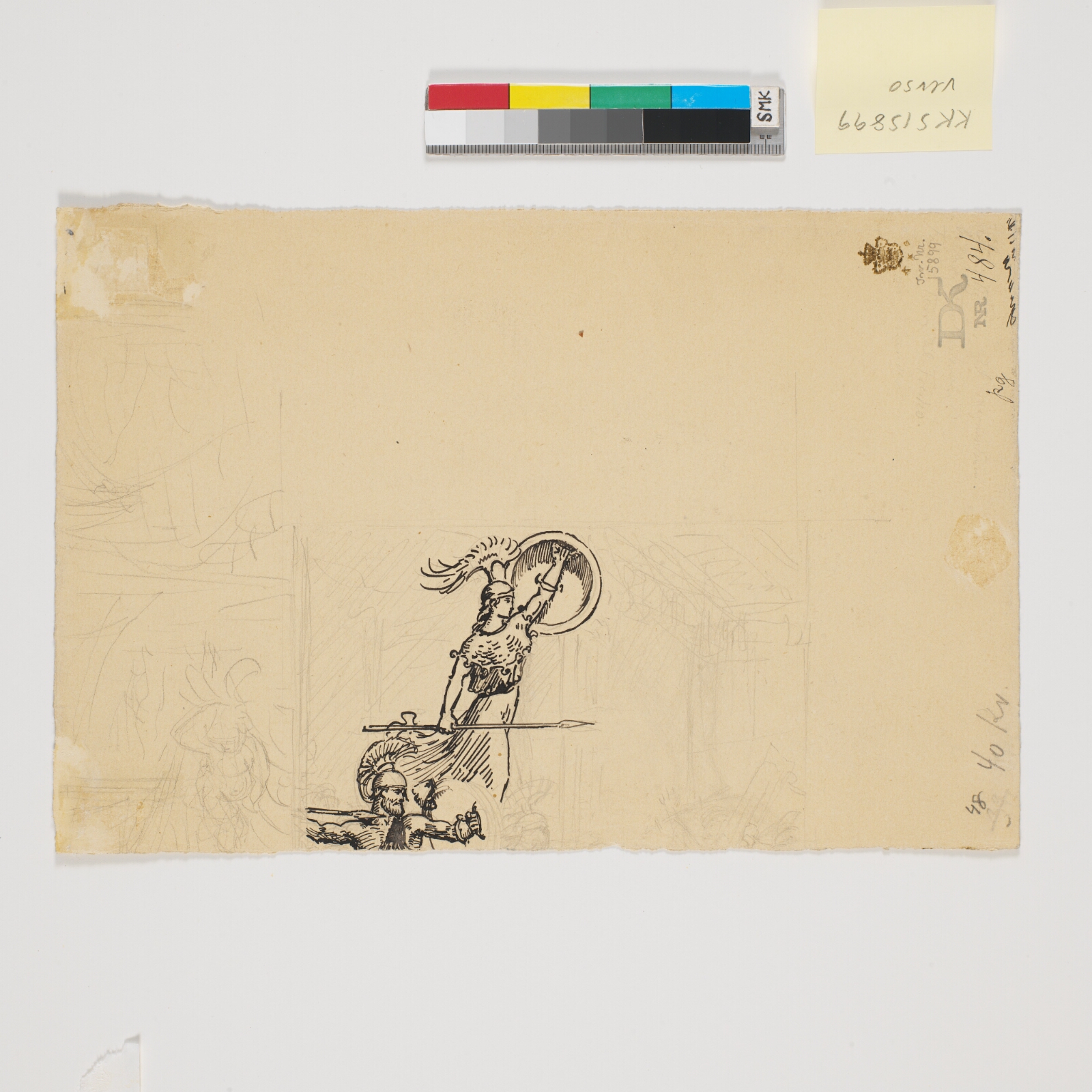 Niels Skovgaard, Udkast til øverste del af illustration til Pontoppidan, Odysseus rejser og eventyr