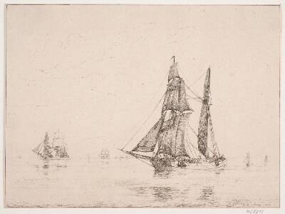 En kuf i stille vejr, Melbye, Anton, 1841