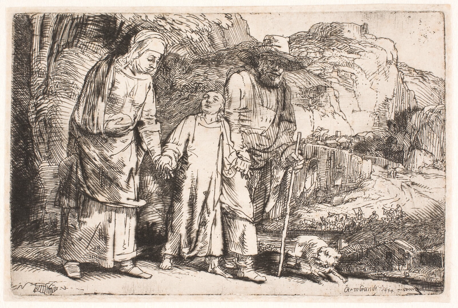 Rembrandt van Rijn, Kristus vender, mellem sine forældre, hjem fra templet