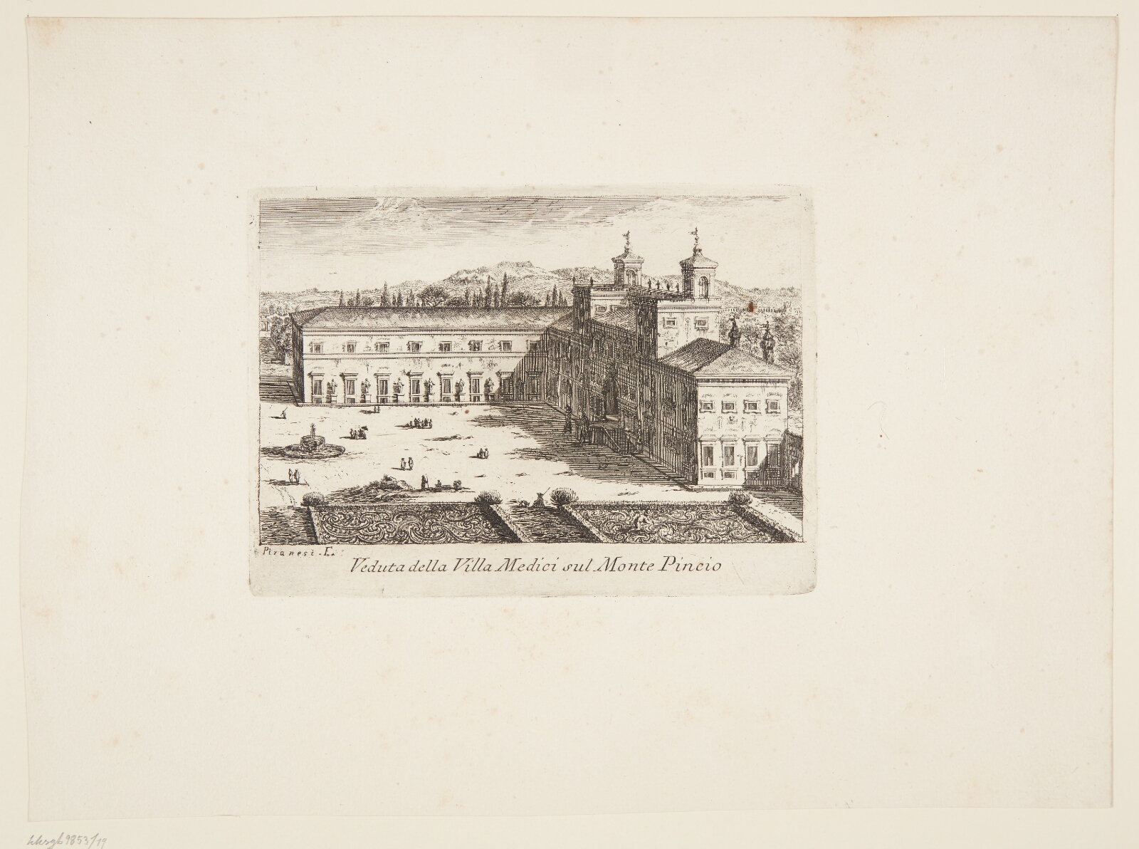 Giovanni Battista Piranesi, Udsigt over Villa Medici på Pincio-bjerget