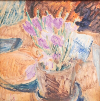 Still Life with Purple Crocus