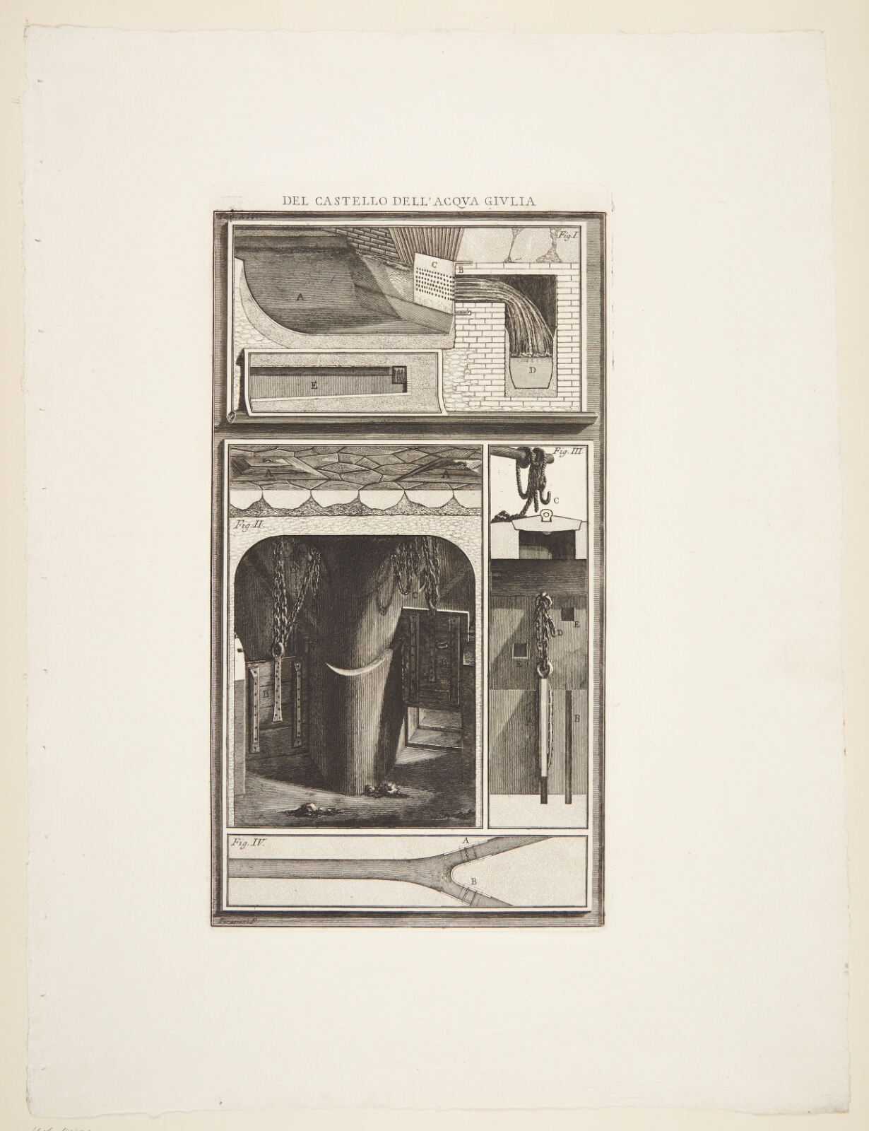Giovanni Battista Piranesi, Bygningsdetaljer og plan over en sluse
