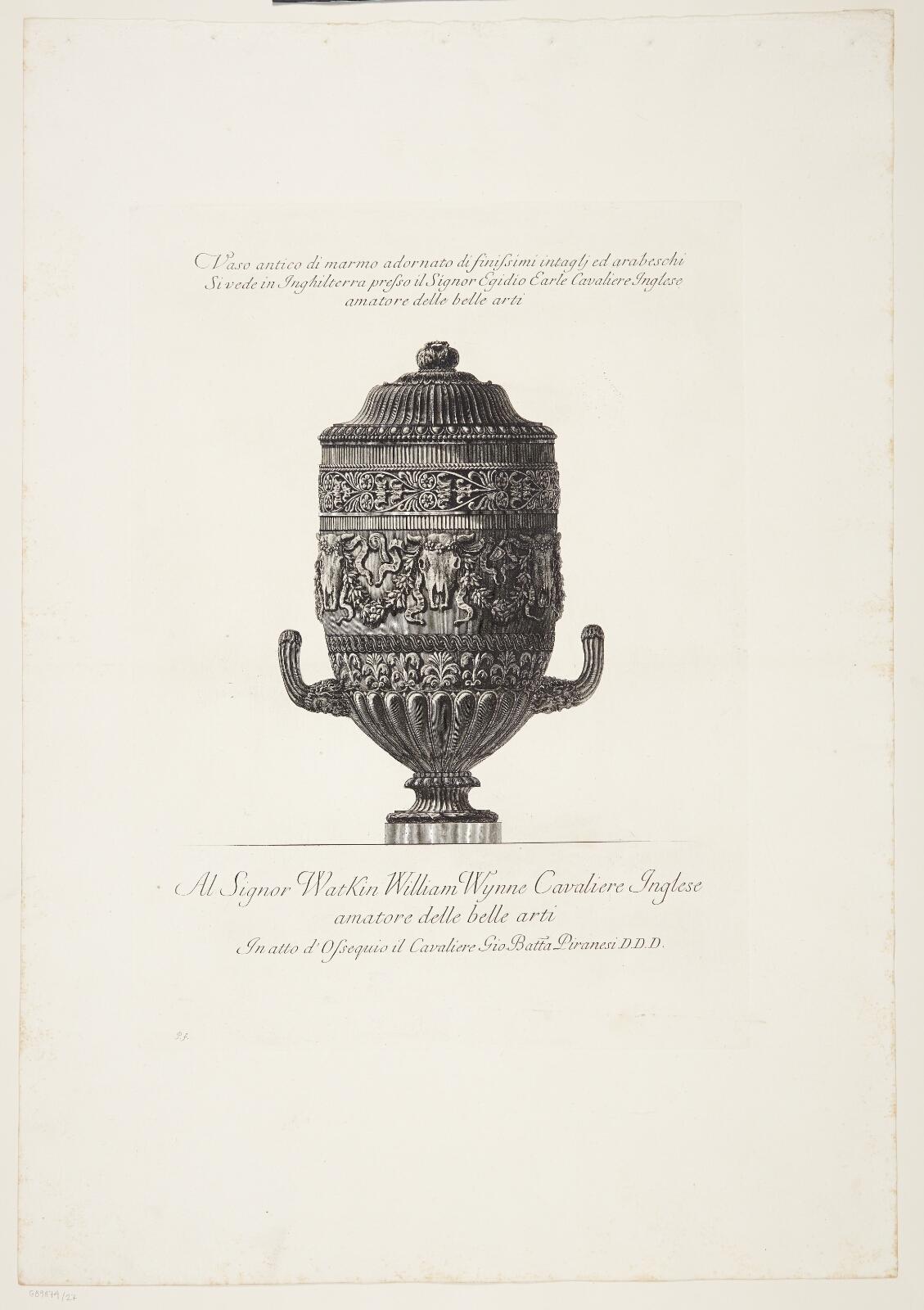 Giovanni Battista Piranesi, Marmorvase med frise af oksekranier