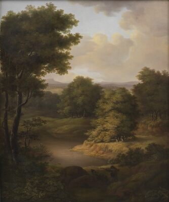 Duck Shooting in a Wooded Landscape