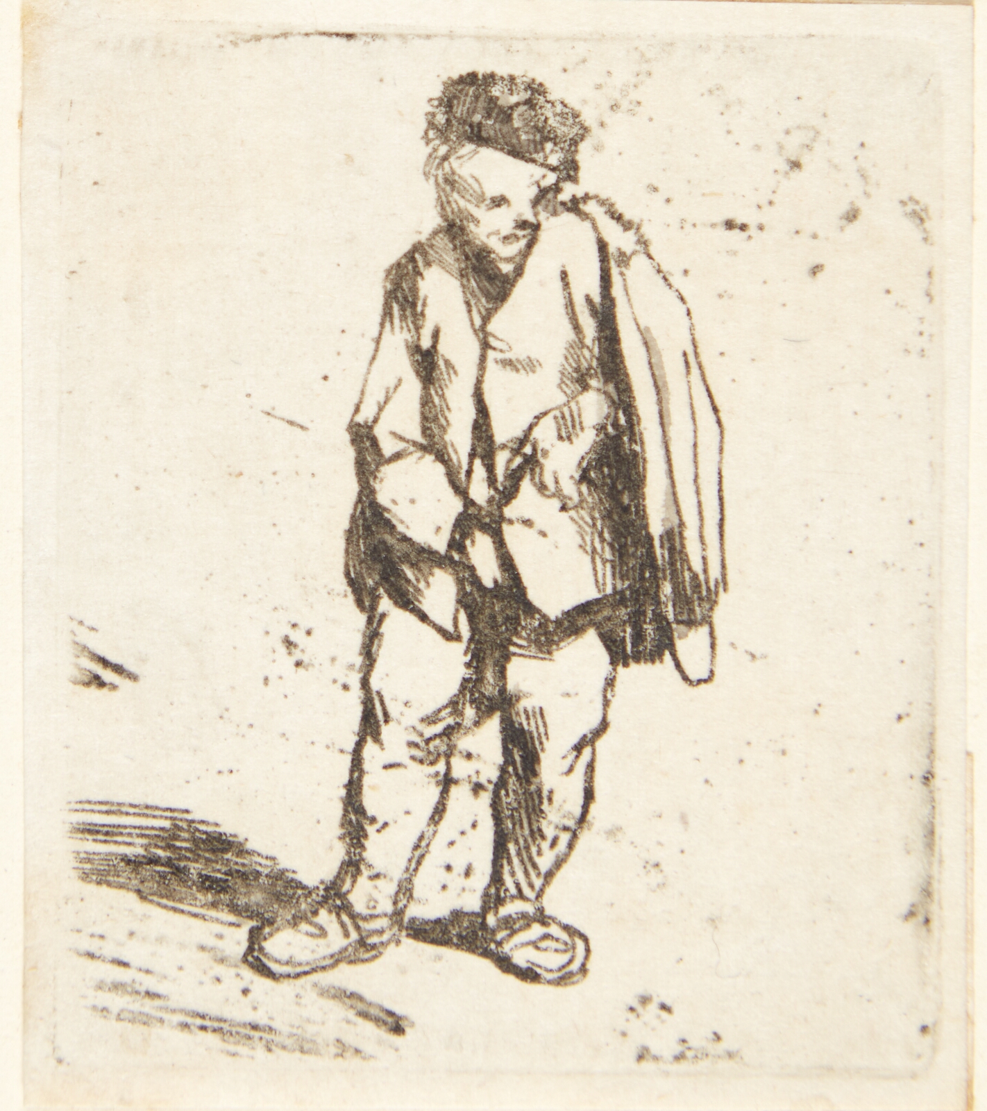 Cornelis Pietersz Bega, Stående mand med en kort kappe