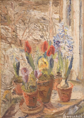 Tulips and Hyacinths against Snow