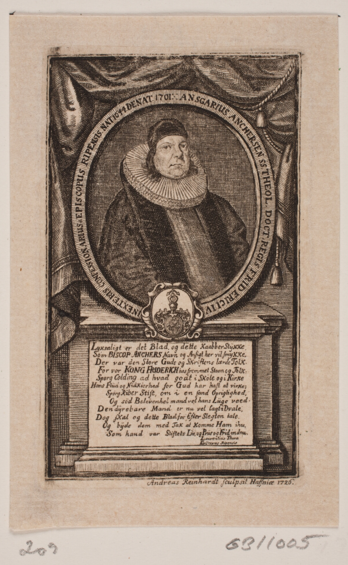 Ancher Anchersen, biskop, 1726, Reinhardt, Andreas, Reinhardt, Andreas