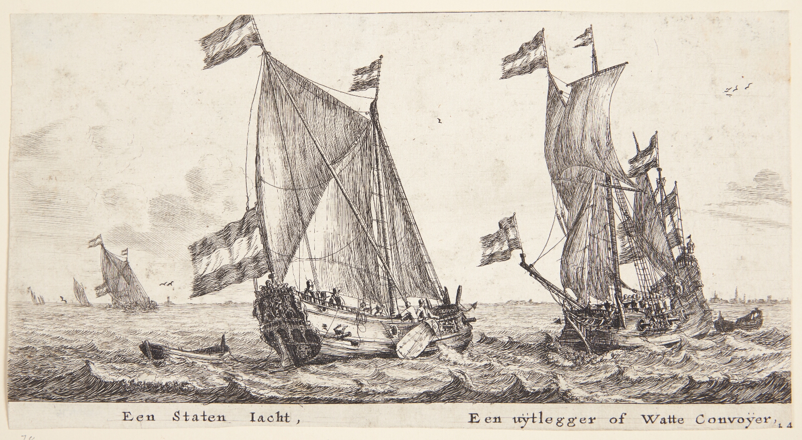 Reinier Zeeman, To skibe for sejl, det ene en jagt fra de hollandske stater
