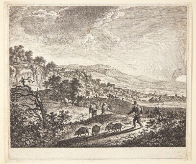 Svinehyrde med fire grise, Saftleven, Herman, 1649