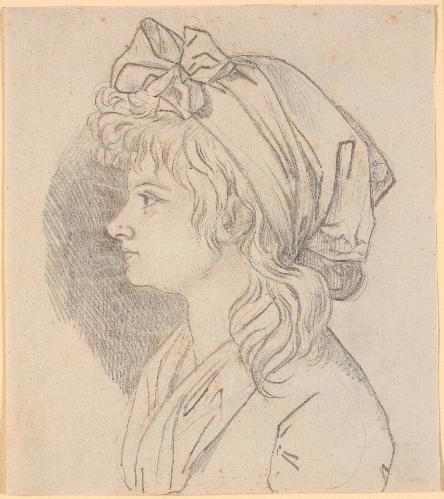 Nicolai Abildgaard, Profilportræt af malerens anden hustru Juliane Marie Abildgaard, f. Ottesen. Forarbejde til portræt i Frederiksborgmuseet