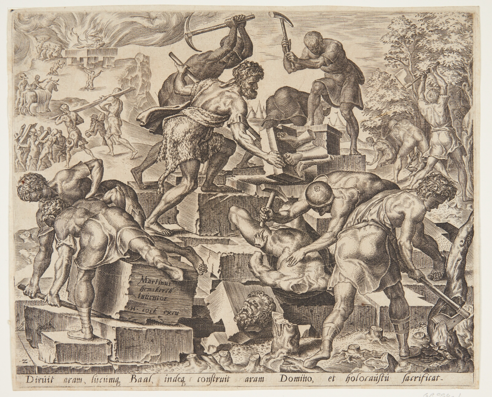 Maarten van Heemskerck, Gideon og hans mænd ødelægger Baals alter