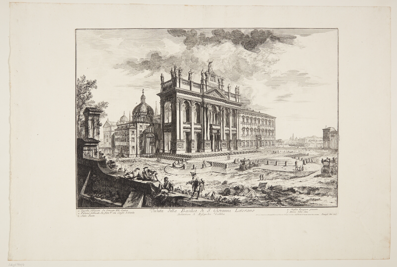 Giovanni Battista Piranesi, Udsigt mod kirken S. Giovani Laterano med Scala Santa t.h.