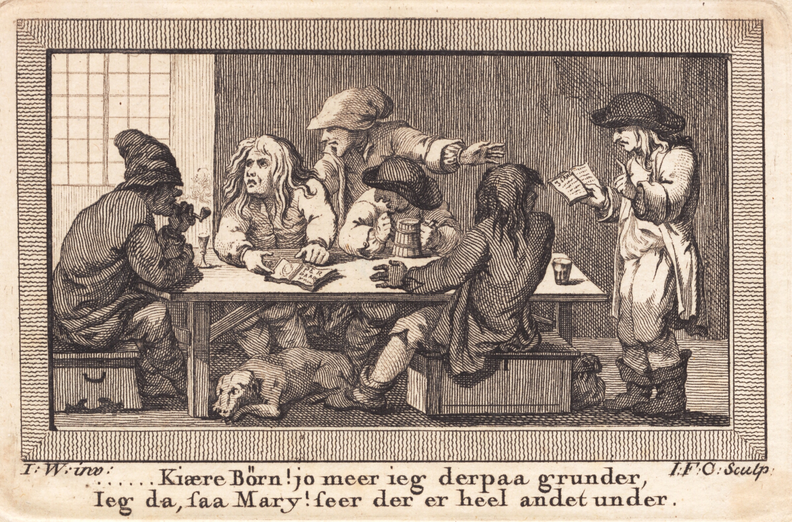 J.F. Clemens, Peder Paars-digtet bedømmes i krostuen på tre hjorter