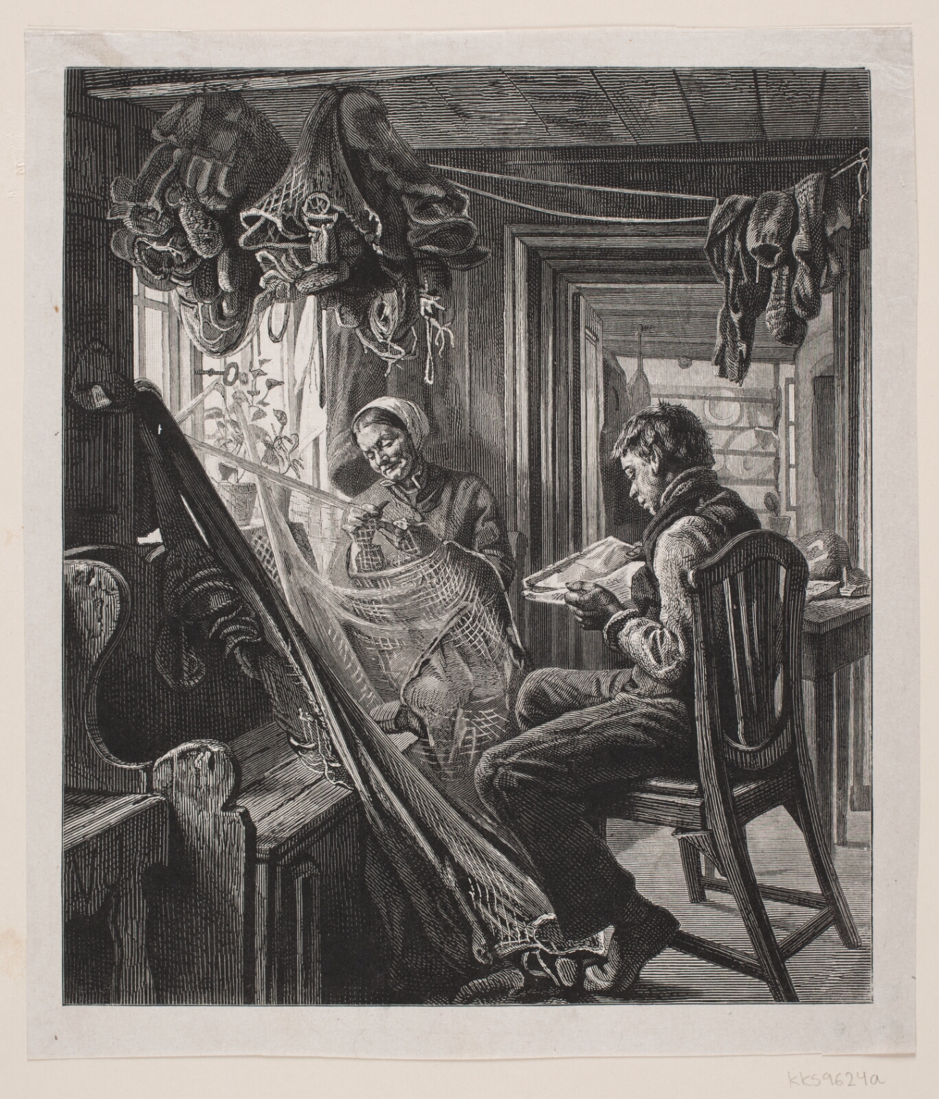 F. Hendriksen, Moder og søn (Fiskerhus i Hornbæk)