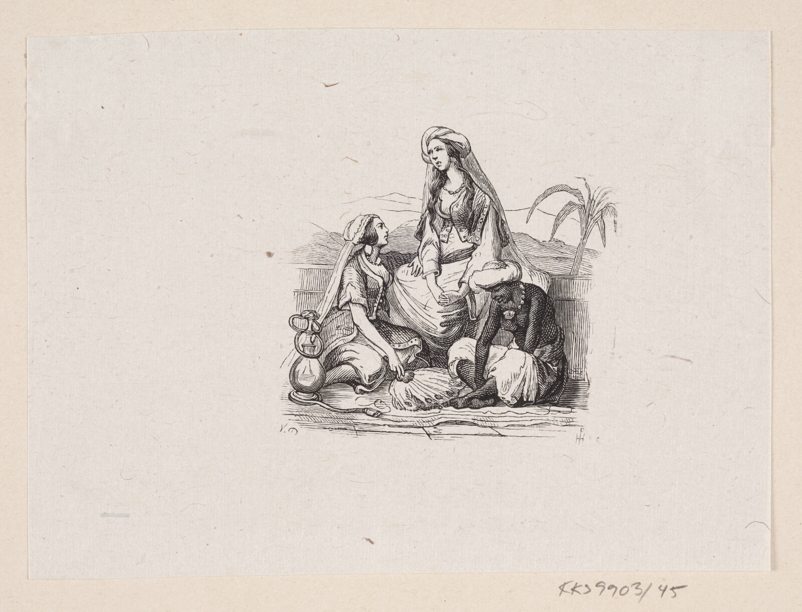 H.P. Hansen, Illustration til "Den flyvende Kuffert" i H.C. Andersen, "Eventyr og Historier", Bind 1