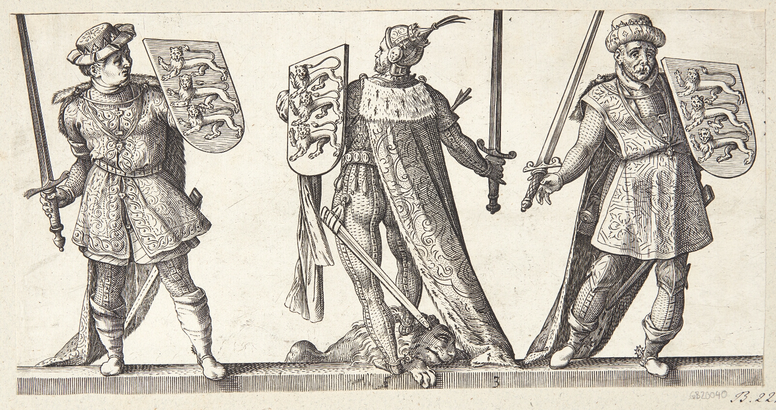 Hendrick Goltzius, Henrik II, Richard Løvehjerte og Johan uden Land