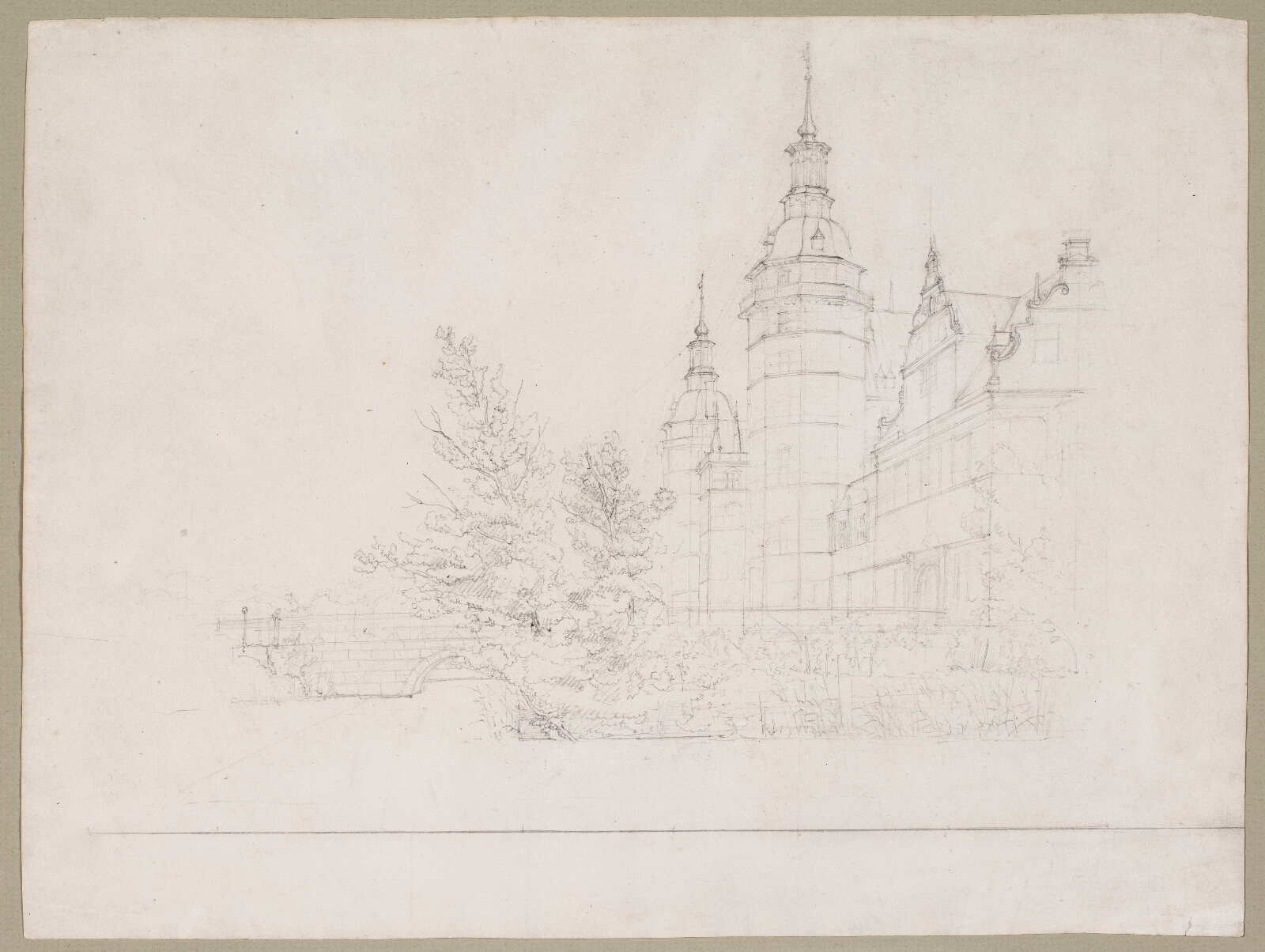 Christen Købke, Frederiksborg Slot. Parti ved Møntbroen
