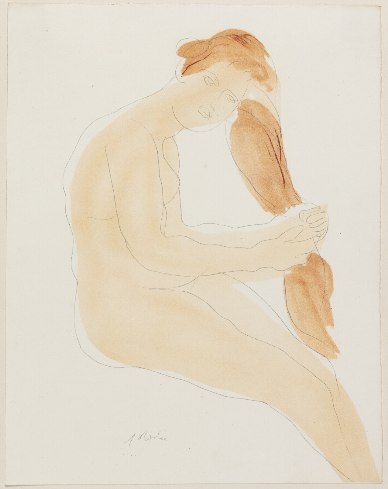 Auguste Rodin, "Avec des gestes lents et charmants, Clara lissa l'or reoux de ses cheveux."