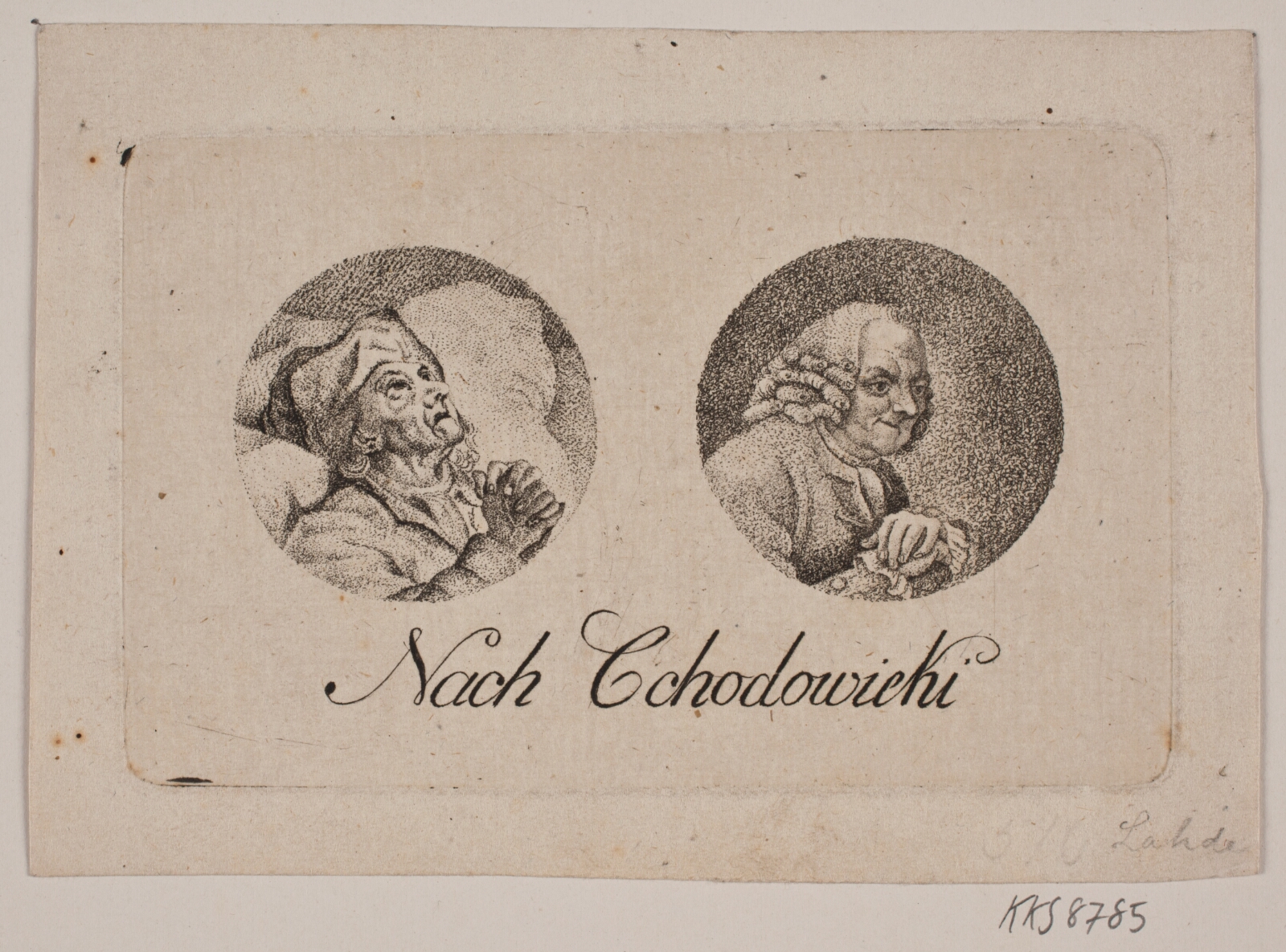 Gerhard Ludvig Lahde, Blad med to tondoportrætter