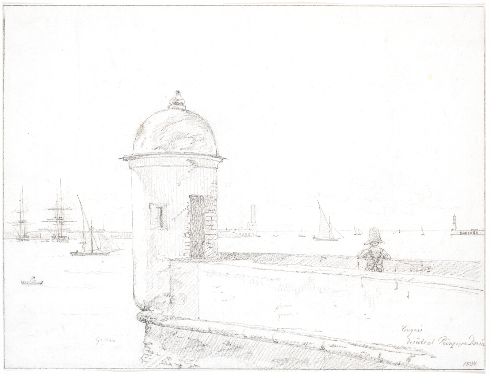 Martinus Rørbye, Udsigt over havnen i Genova