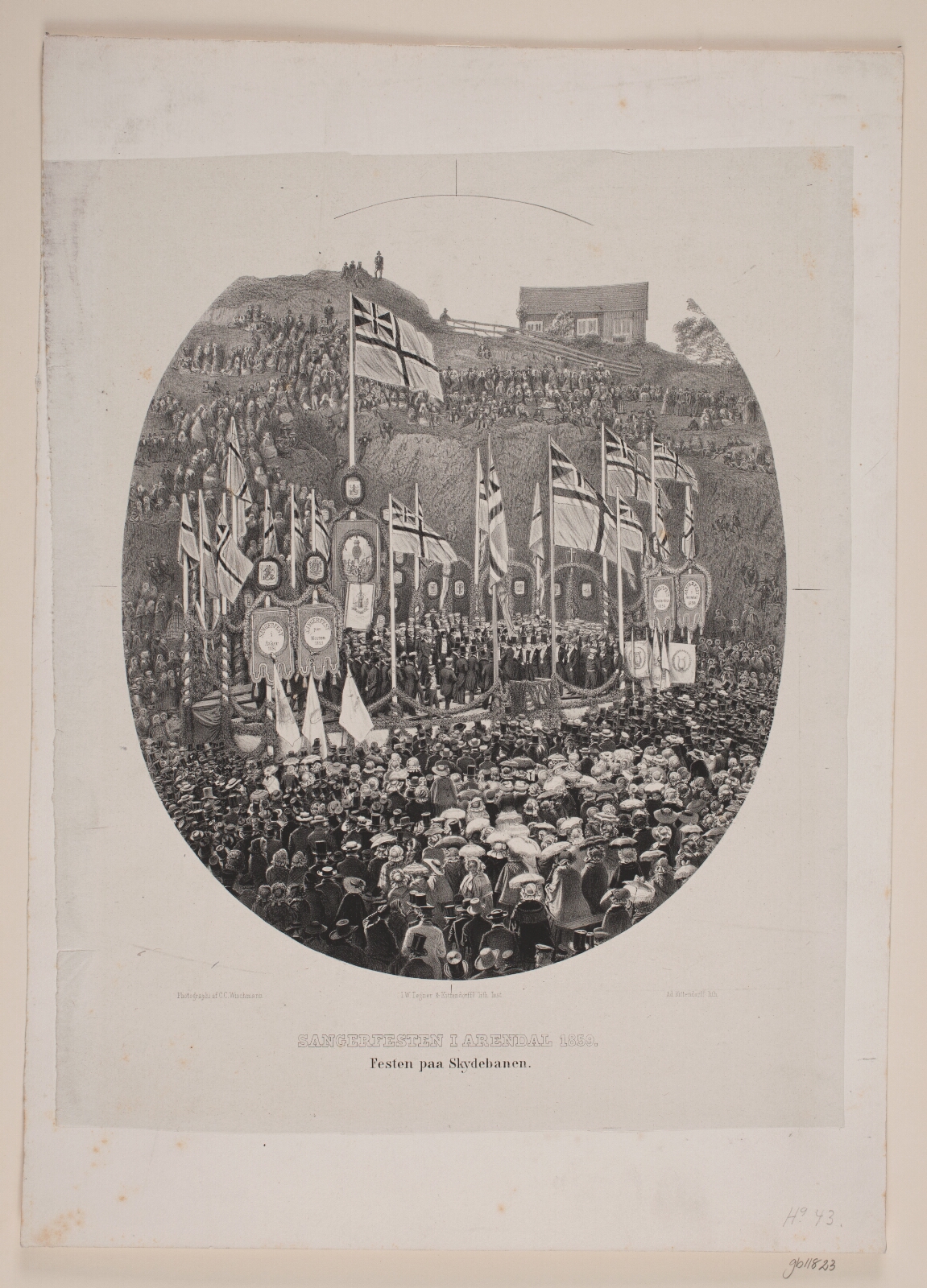 Adolph Kittendorff, Sangerfesten i Arendal 1859. Festen på Skydebanen.