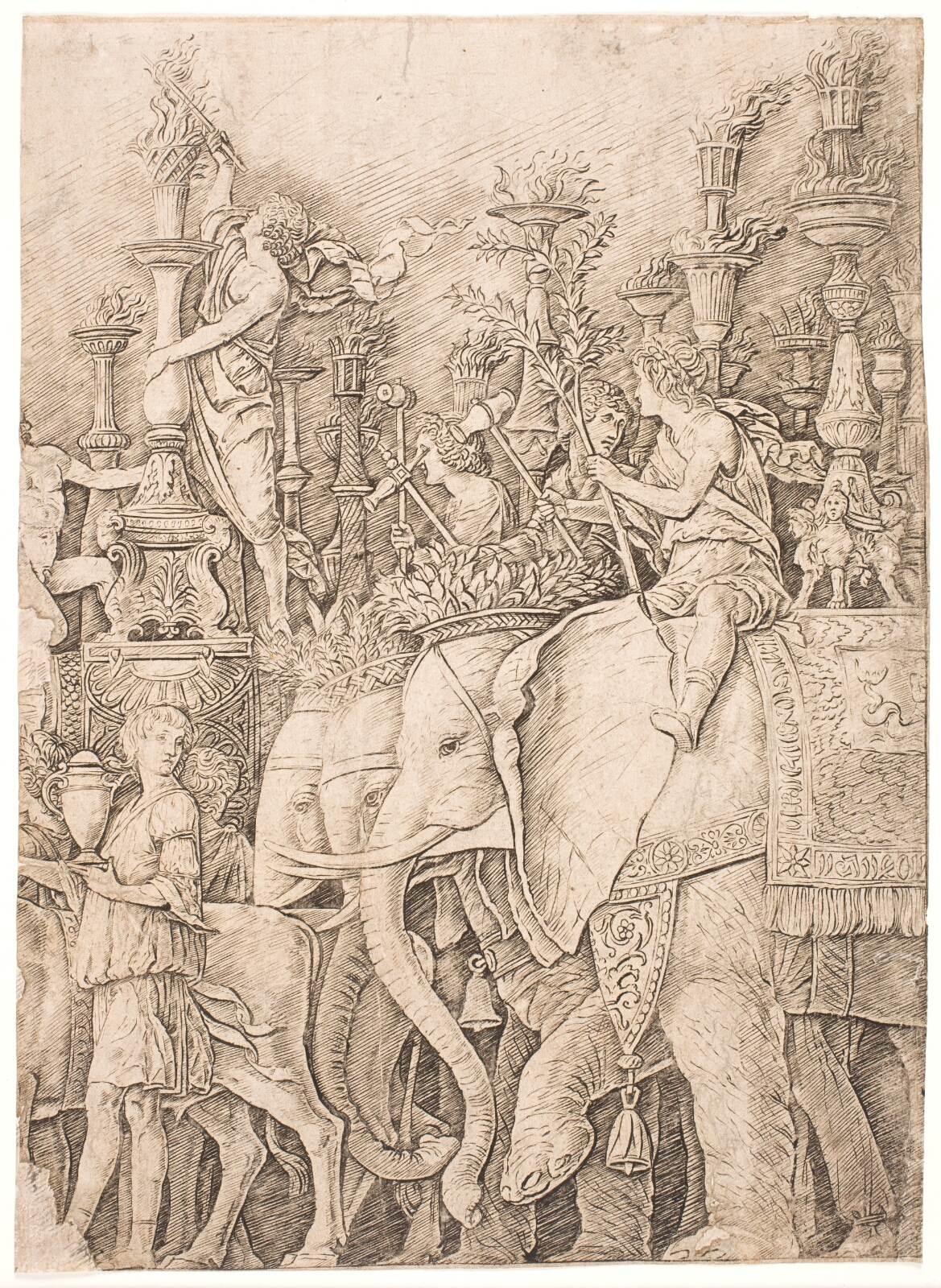 Andrea Mantegna, Elefanter bærende fakler
