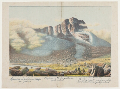 ""Hjortetakken", seet fra Dalen ved Kobbefjorden Grönland", Møller, Lars, 1863