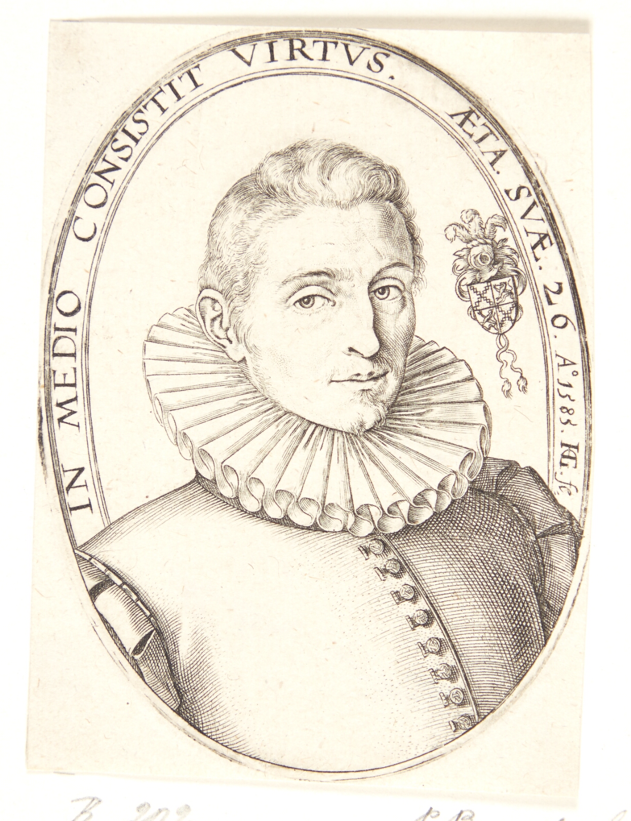 Hendrick Goltzius, Portræt af en ung mand, vendt mod højre
