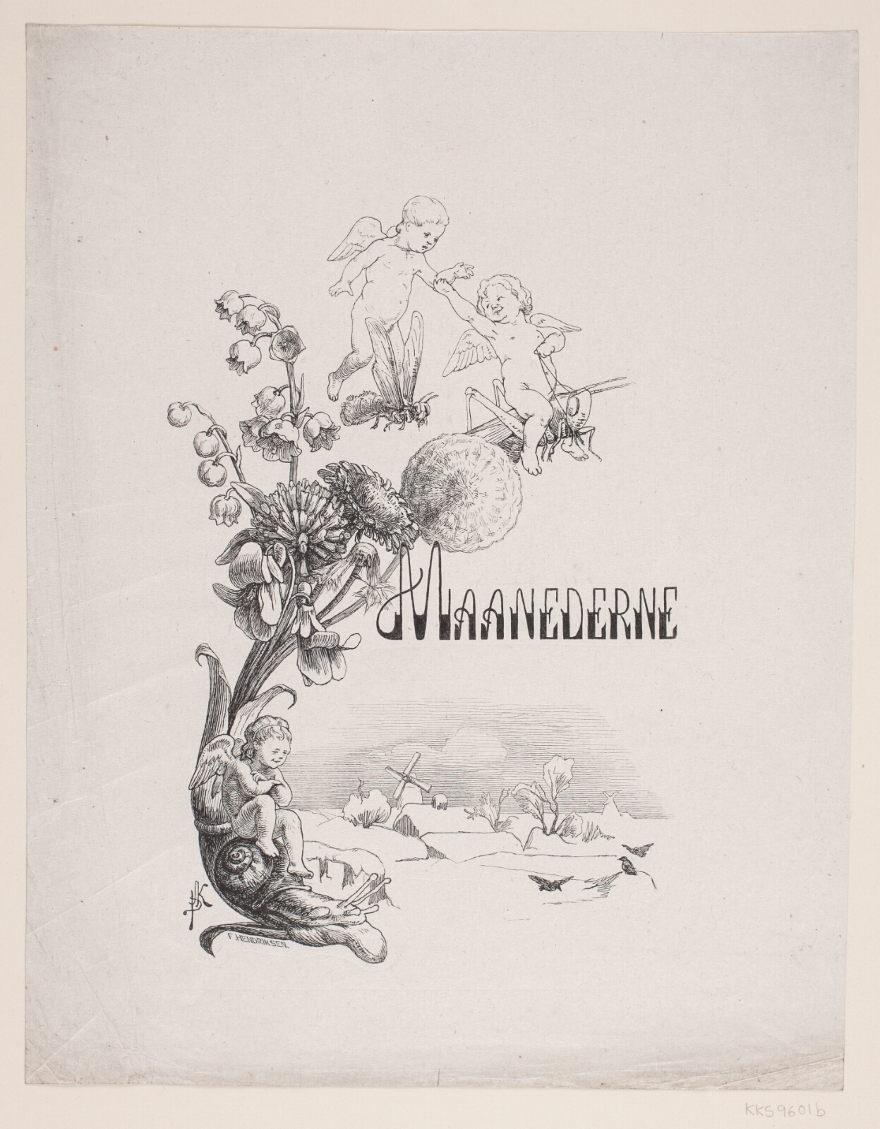F. Hendriksen, Titelvignet til C. Andersen og F. Hendriksen, "Maanederne"