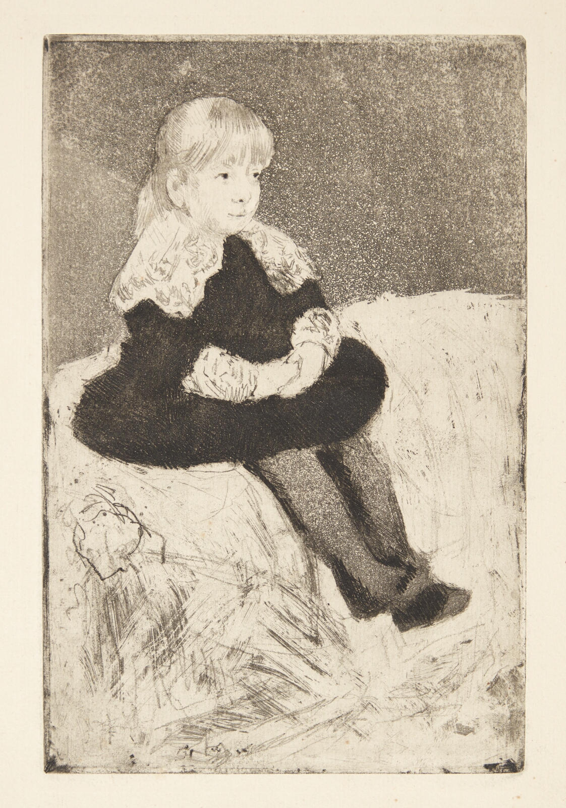 Mary Cassatt, Mademoiselle Luguet siddende på en sofa