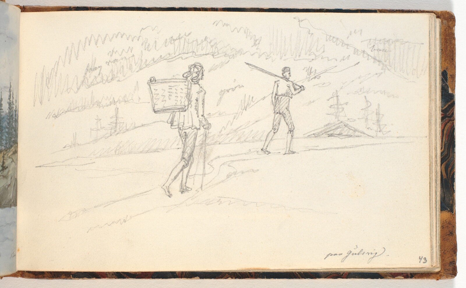 Martinus Rørbye, Vandrere i et landskab. Gulsvik, Norge