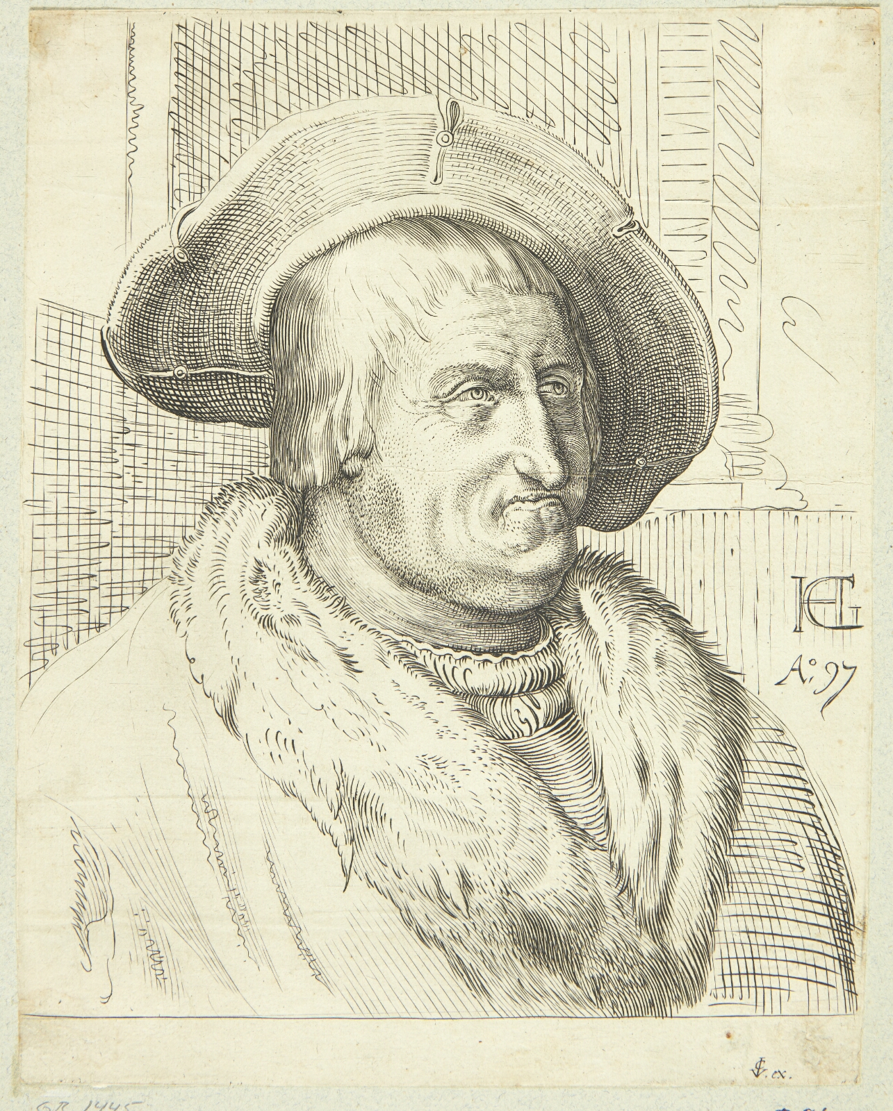 Hendrick Goltzius, Fantasiportræt af gammel mand med hat