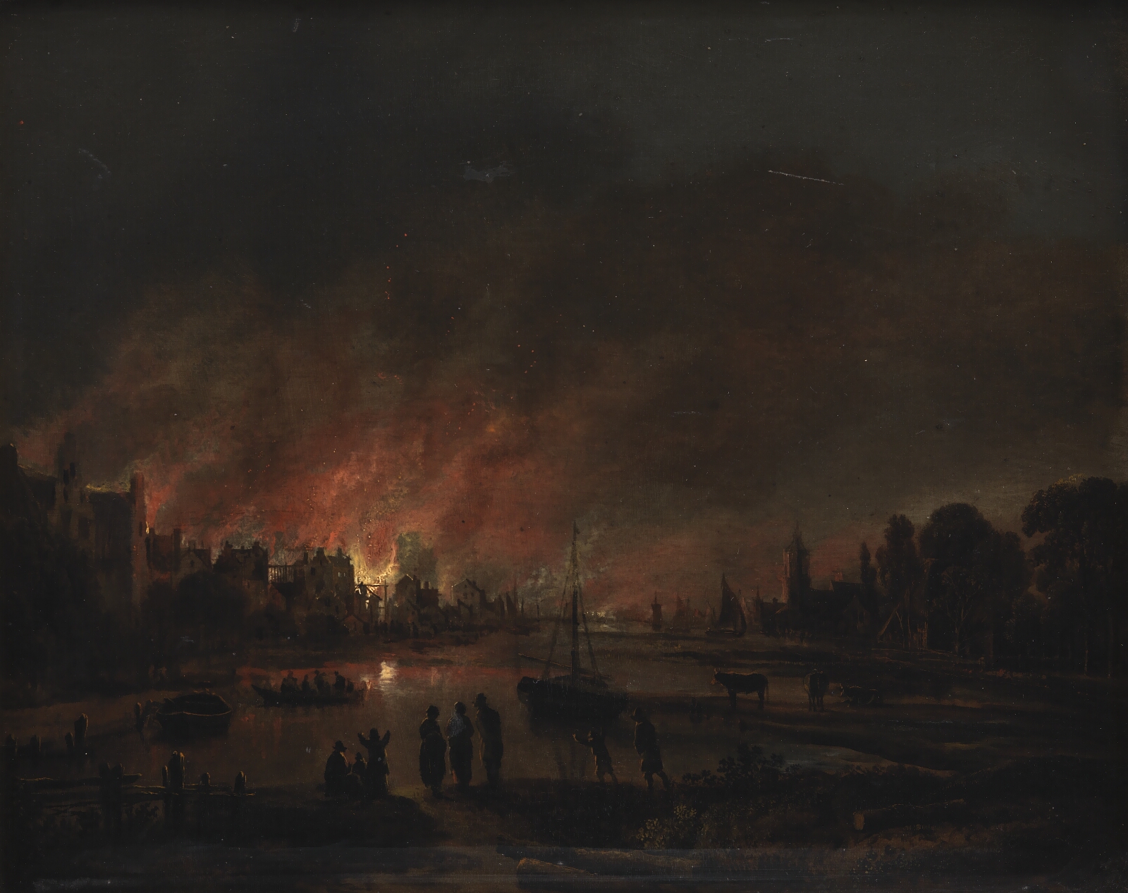 Aert van der Neer, Natlig ildebrand i en landsby