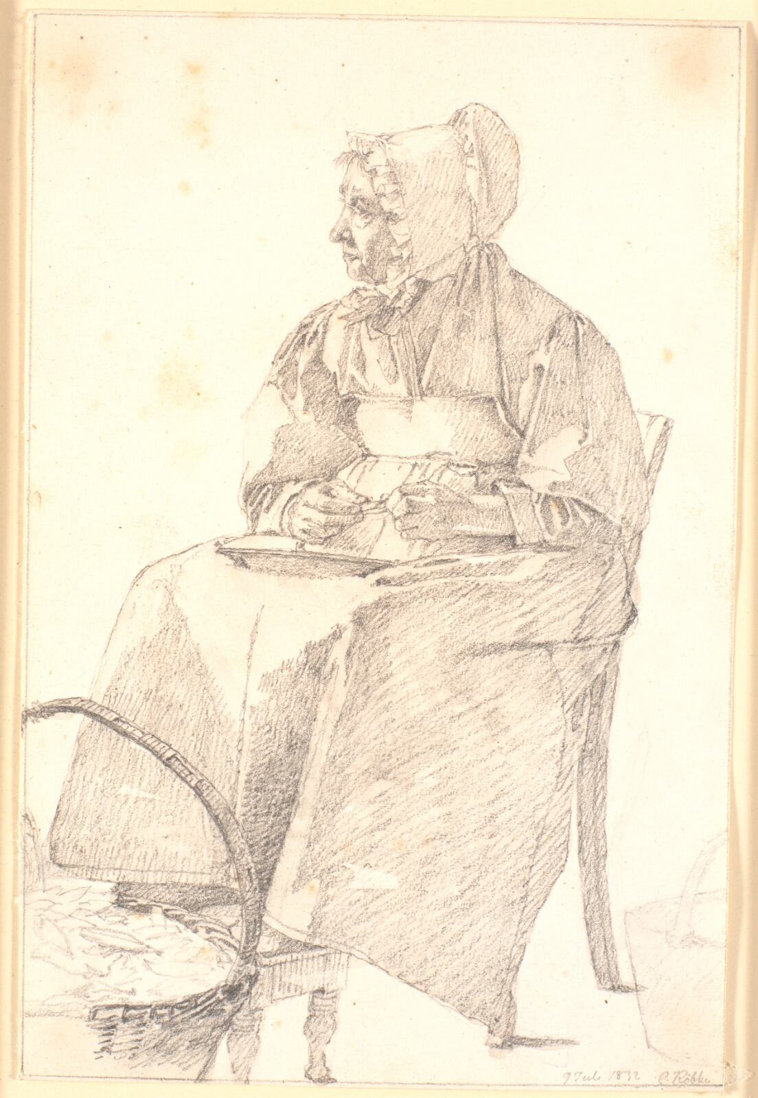 Christen Købke, Kunstnerens moder bælger ærter