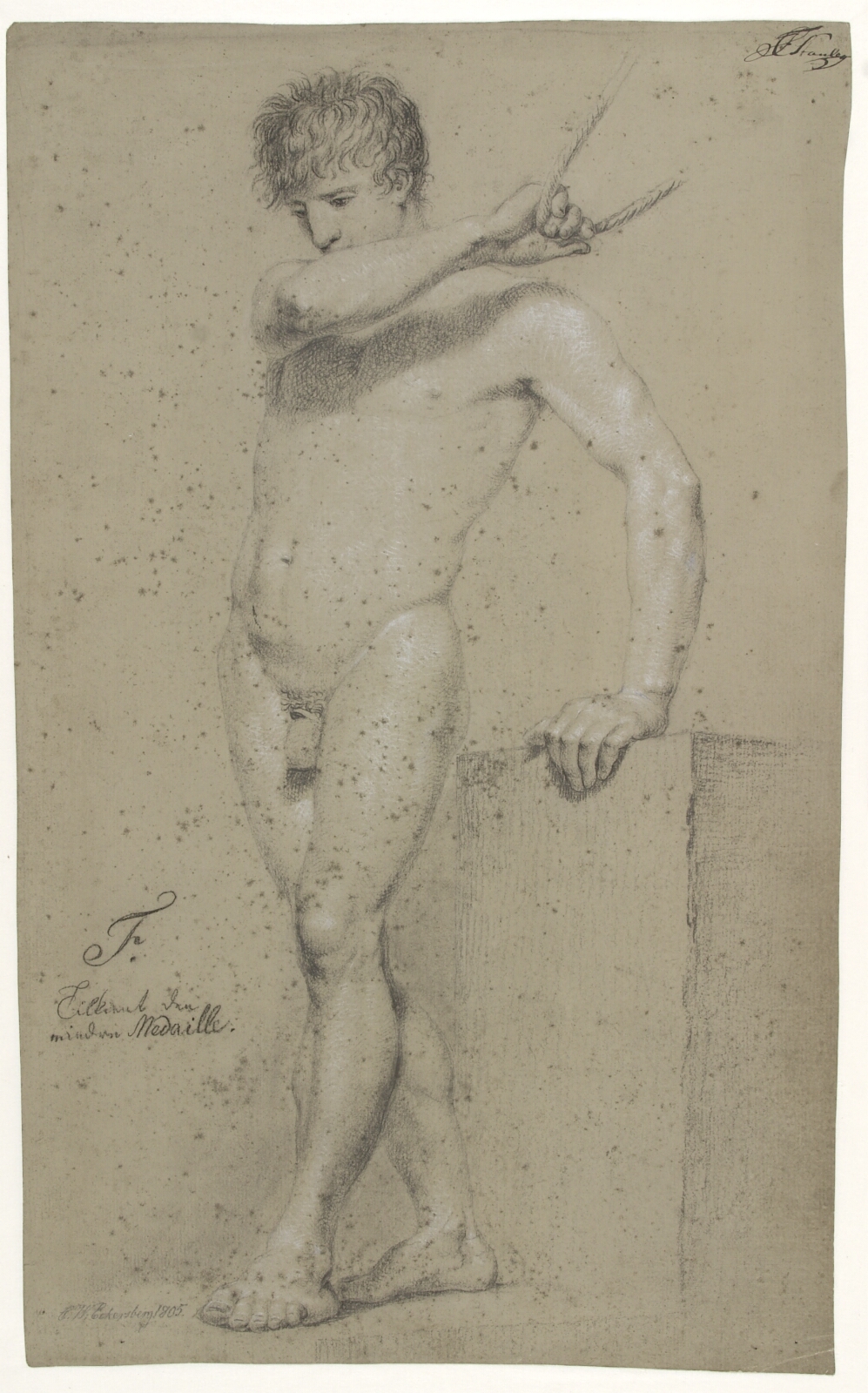 C.W. Eckersberg, Mandlig stående model, profil til venstre