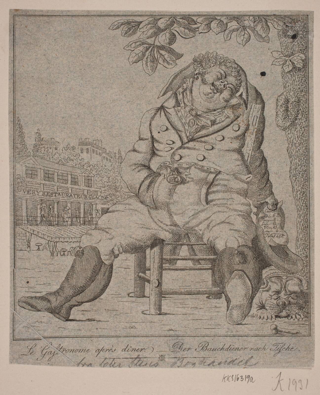 Gerhard Ludvig Lahde, Le Gastronome aprés diner