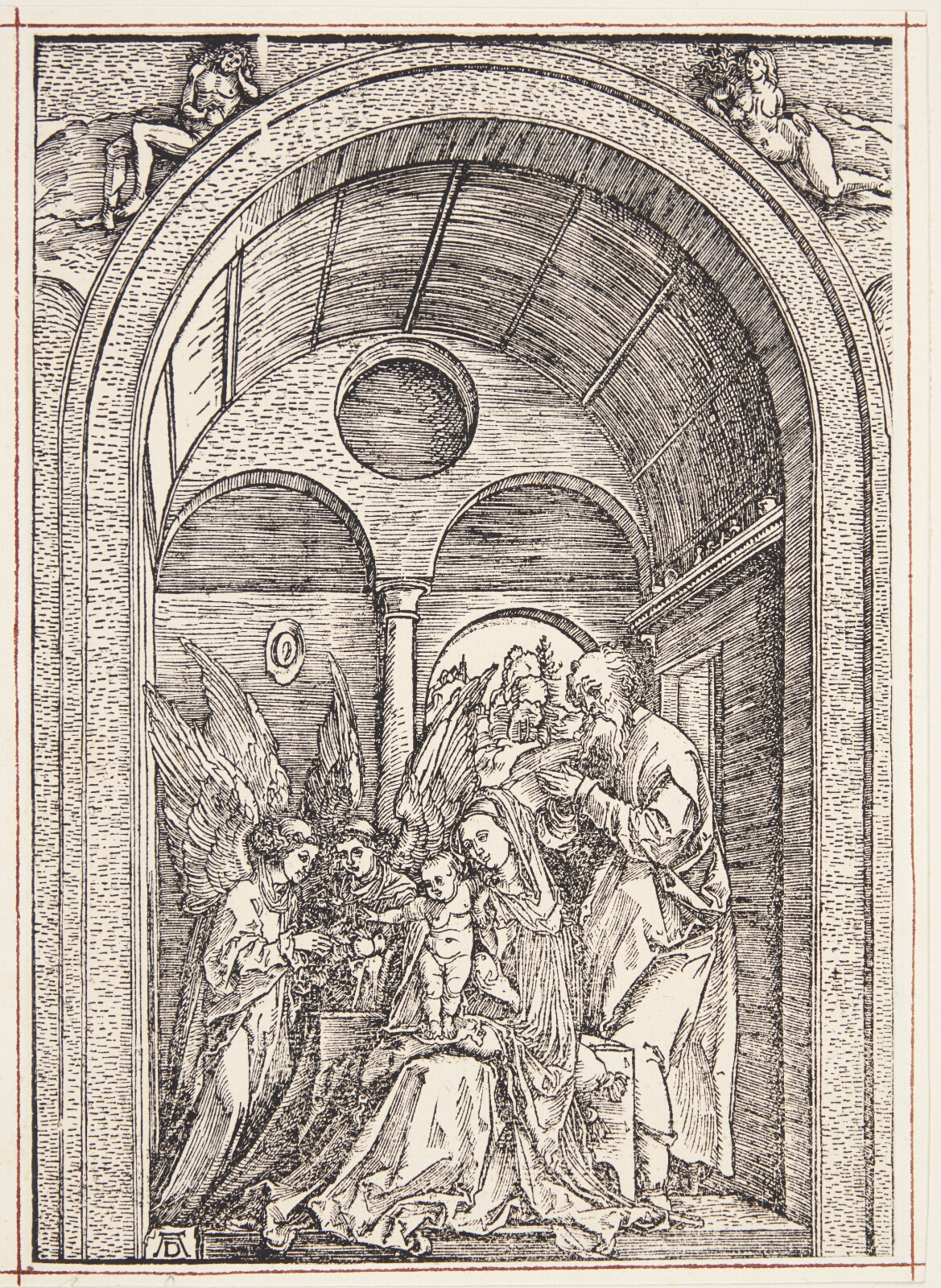 Albrecht Dürer, Den hellige familie med to engle i en hvælvet sal