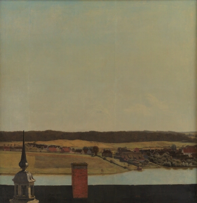 Roof Ridge of Frederiksborg Castle with View of Lake, Town and Forrest