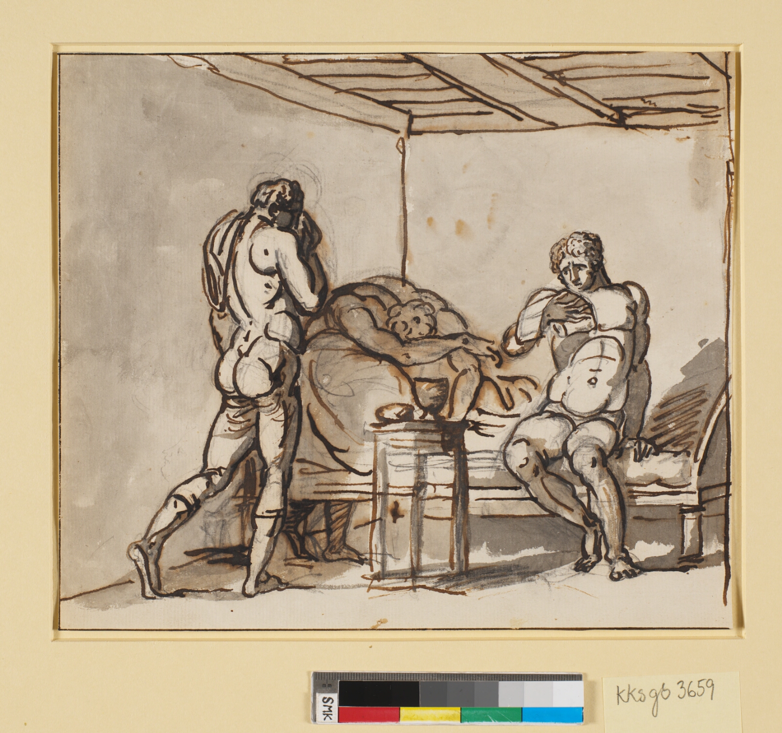 Nicolai Abildgaard, Perikles besøger Anaxagoras, der læser Athenes anklage mod ham for gudsbespottelse