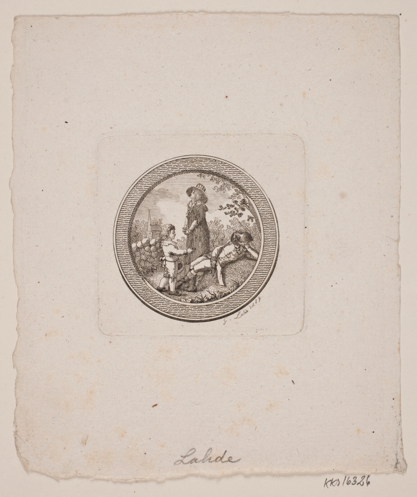 Gerhard Ludvig Lahde, Medallionvignet med dame
