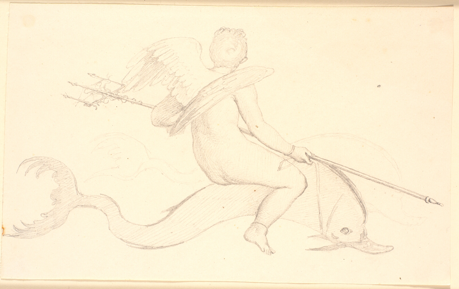 Christen Købke, Amorin riddende på en delfin. Pompejiansk motiv