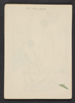Geishaer forbereder underholdning (aftryk fra grøn stok), Chōbunsai Eishi, 1895-1905