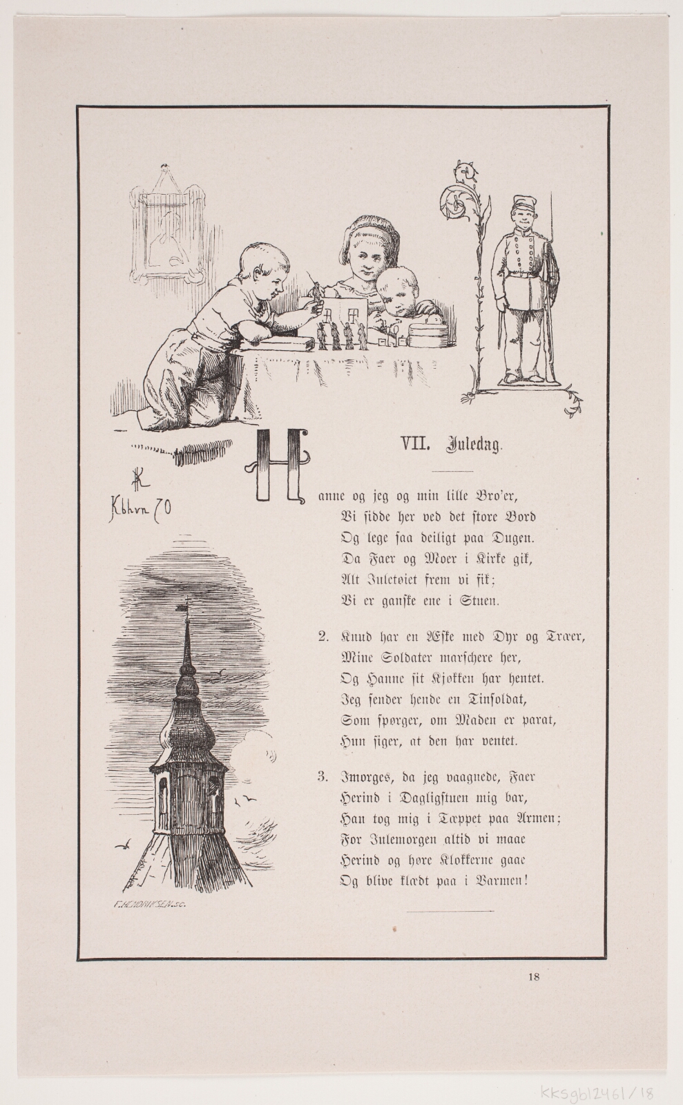 F. Hendriksen, Illustration til Johan Krohn, "Peters jul"